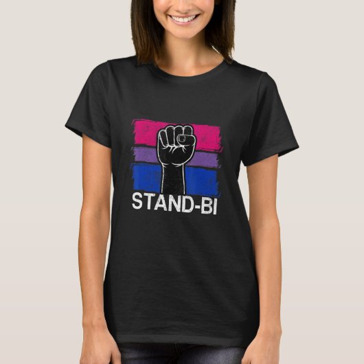 Biseksuele Pride LGBT Stand Bi Queer Nonbinary T-shirt (Voorkant)