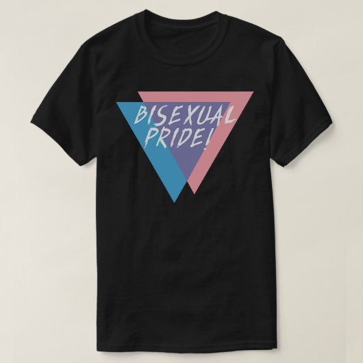  Biseksuele Pride Roze Blauw Paarse Driehoeken T-shirt (Design voorkant)