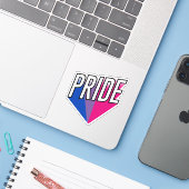Biseksuele Pride Uitbarsting Sticker (Laptop met iPhone)