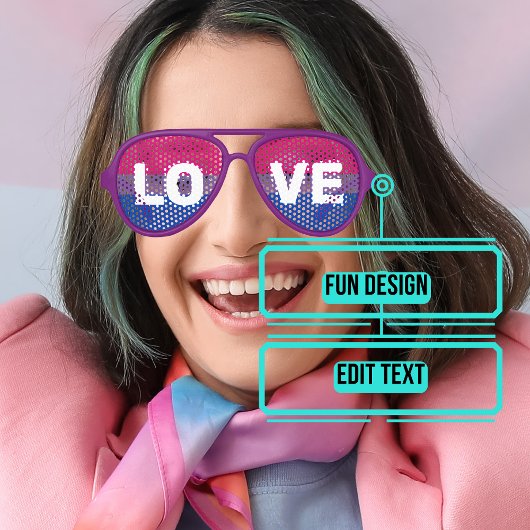 Biseksuele Pride Vier LIEFDE Aviator Zonnebril