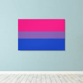 Biseksuele Pride Vlag Canvas Afdruk (Insitu (Houten vloer))