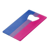Biseksuele Pride-vlag Creditkaart Flessenopener (Achterkant Gekanteld)