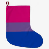 Biseksuele Pride Vlag Grote Kerstsok (Voorkant)