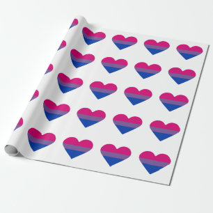 Biseksuele Pride-vlag Hart Cadeaupapier