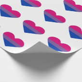 Biseksuele Pride-vlag Hart Cadeaupapier (Hoek)