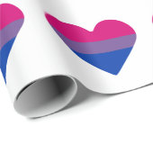 Biseksuele Pride-vlag Hart Cadeaupapier (Rol Hoek)