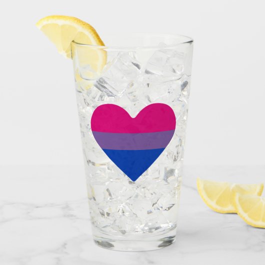 Biseksuele Pride-vlag Hart Glas (Voorkant ijs)