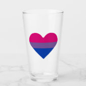 Biseksuele Pride-vlag Hart Glas (Voorkant)