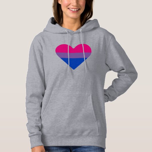 Biseksuele Pride-vlag Hart Hoodie (Voorkant)