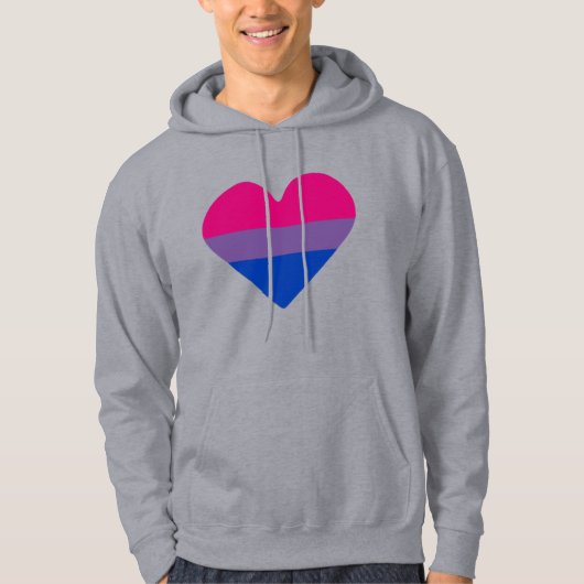 Biseksuele Pride-vlag Hart Hoodie (Voorkant)