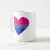 Biseksuele Pride-vlag Hart Koffiemok (Voorkant links)