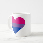 Biseksuele Pride-vlag Hart Koffiemok (Voorkant links)