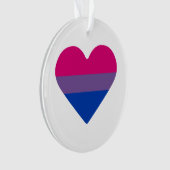 Biseksuele Pride-vlag Hart Ornament (voorkant)