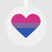 Biseksuele Pride-vlag Hart Ornament (achterkant)