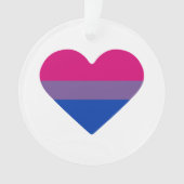 Biseksuele Pride-vlag Hart Ornament (voorkant)