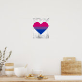 Biseksuele Pride-vlag Hart Poster (Keuken)