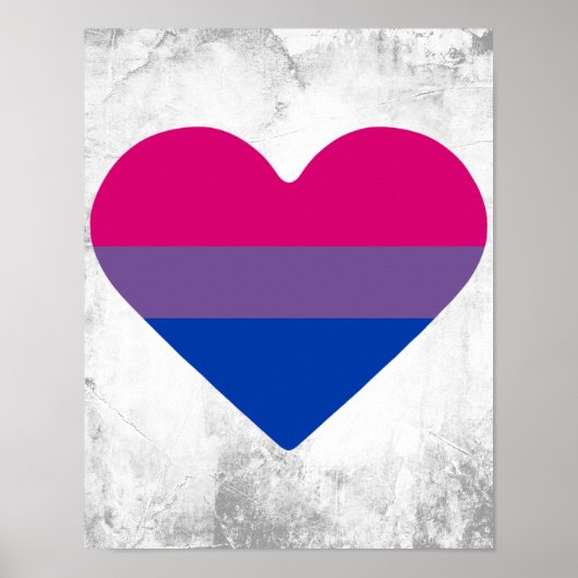 Biseksuele Pride-vlag Hart Poster (Voorkant)