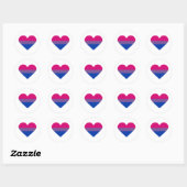 Biseksuele Pride-vlag Hart Ronde Sticker (Vel)