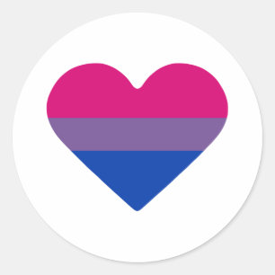 Biseksuele Pride-vlag Hart Ronde Sticker