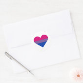 Biseksuele Pride-vlag Hart Ronde Sticker (Envelop)