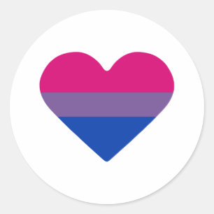 Biseksuele Pride-vlag Hart Ronde Sticker