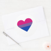 Biseksuele Pride-vlag Hart Ronde Sticker (Envelop)