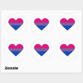 Biseksuele Pride-vlag Hart Ronde Sticker (Vel)