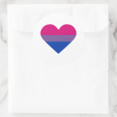 Biseksuele Pride-vlag Hart Ronde Sticker (Tas)