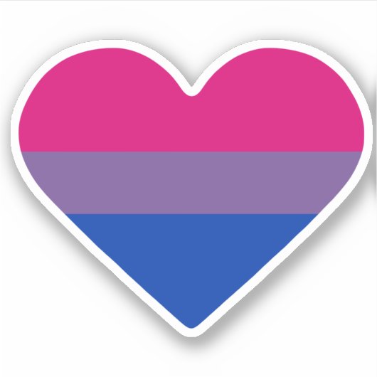 Biseksuele Pride-vlag Hart Sticker (Voorkant)
