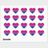 Biseksuele Pride-vlag Hart Sticker (Vel)