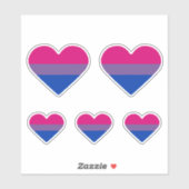 Biseksuele Pride-vlag Hart Sticker (Vel)
