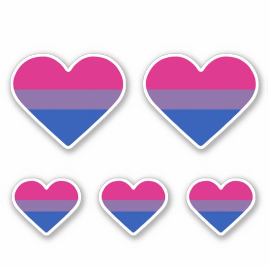 Biseksuele Pride-vlag Hart Sticker (Voorkant)
