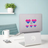 Biseksuele Pride-vlag Hart Sticker (Laptop op bureau)