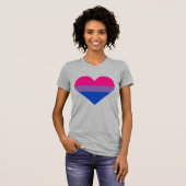 Biseksuele Pride-vlag Hart T-shirt (Voorkant volledig)