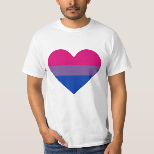 Biseksuele Pride-vlag Hart T-shirt (Voorkant)