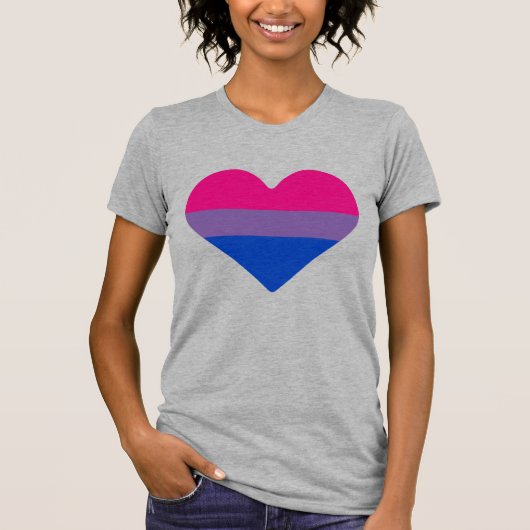 Biseksuele Pride-vlag Hart T-shirt (Voorkant)