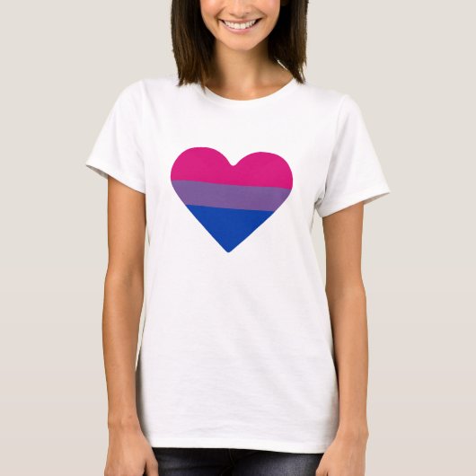 Biseksuele Pride-vlag Hart T-shirt (Voorkant)