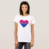 Biseksuele Pride-vlag Hart T-shirt (Voorkant volledig)