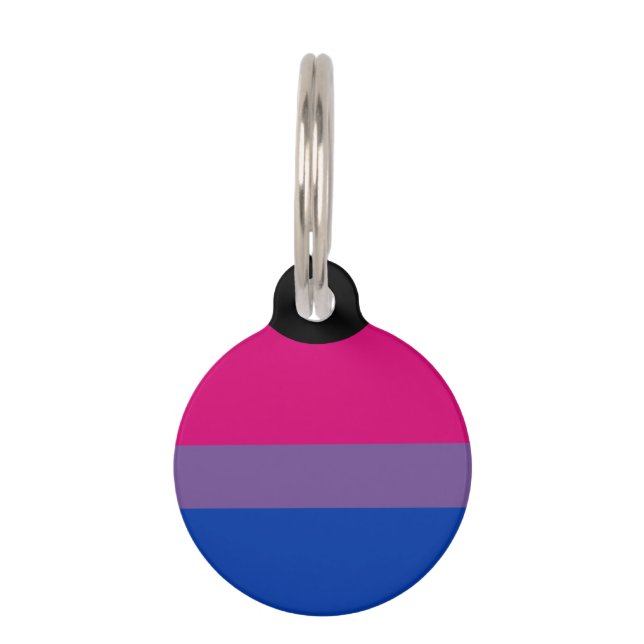Biseksuele Pride Vlag Huisdierpenning (Voorkant)