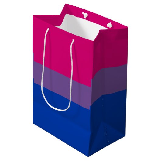 Biseksuele Pride Vlag Medium Cadeauzakje (Voorkant Gekanteld)