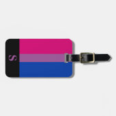 Biseksuele Pride Vlag Monogram Bagagelabel (Voorkant horizontaal)