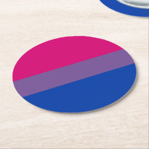Biseksuele Pride Vlag Ronde Kartonnen Onderzetter