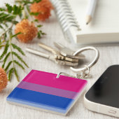 Biseksuele Pride-vlag Sleutelhanger (Voorkant Rechts)