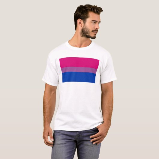Biseksuele Pride-vlag T-shirt (Voorkant volledig)
