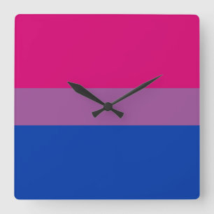 Biseksuele Pride-vlag Vierkante Klok