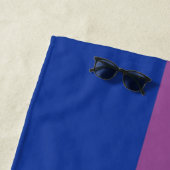 Biseksuele Pride Vlag Zwarte Aangepaste Monogram L Strandlaken (In situ)