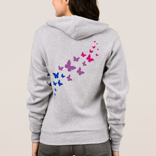 Biseksuele Pride Vlinderpad Hoodie (Achterkant)