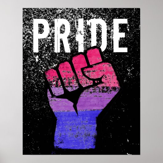 Biseksuele Pride Vuist Poster (Voorkant)