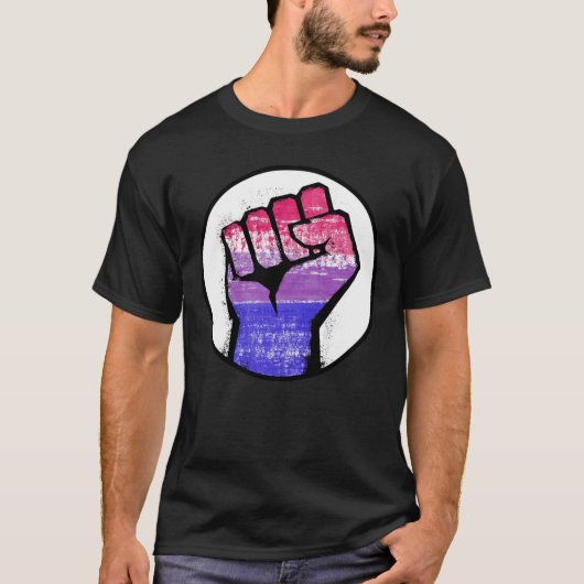 Biseksuele Pride Vuist T-shirt (Voorkant)