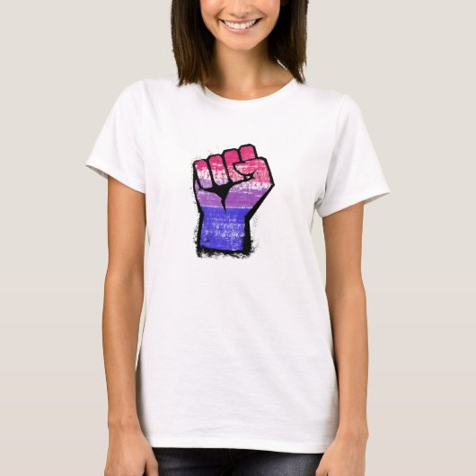 Biseksuele Protest Vuist T-shirt (Voorkant)